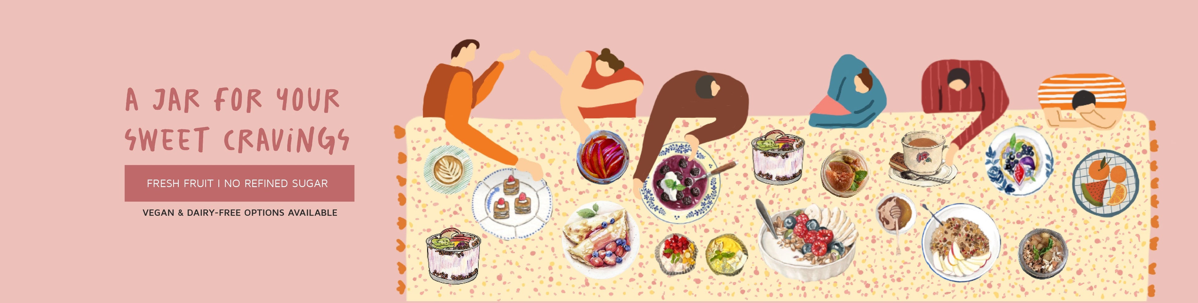 sugar-free fresh fruit yogurts and overnight oat and granola jars