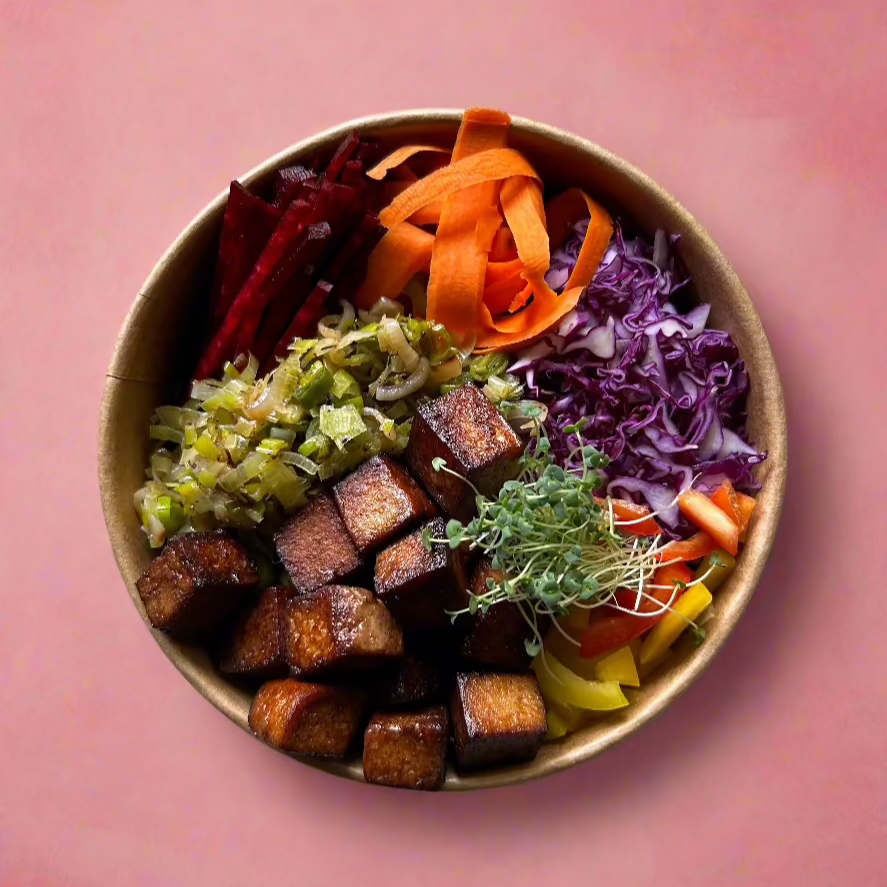 asian salad bowl made with fresh ingredients. salad subscriptions in mumbai, japanese salad bowl, korean salad bowl